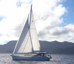 Sailing between Raiatea and Bora Bora